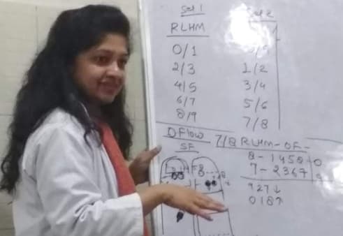 Students attending acupuncture training